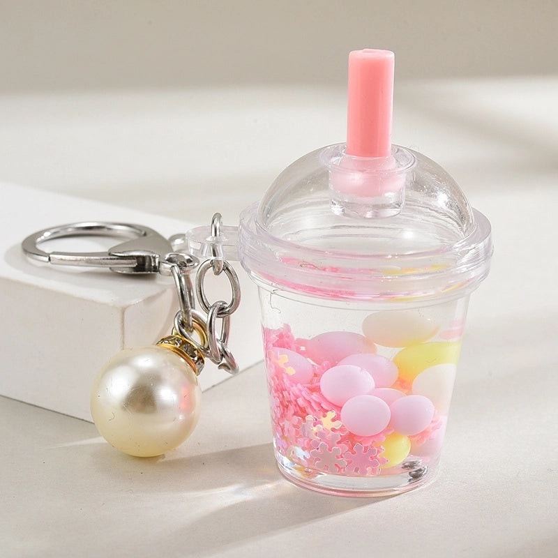 Cartoon Style Cute Cup Arylic Women’s Bag Pendant Keychain