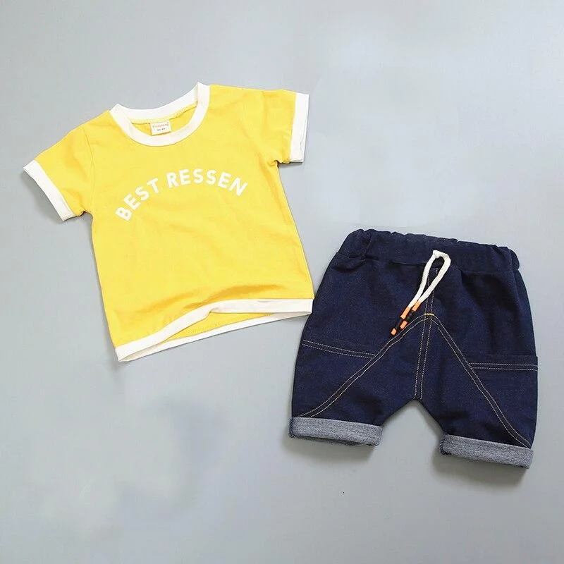 Baby Boys Clothes New Cotton Casual Kids Outfits Star Shirts Letter Pants 2 pcs Baby Children Clothing Set 0M-7Y