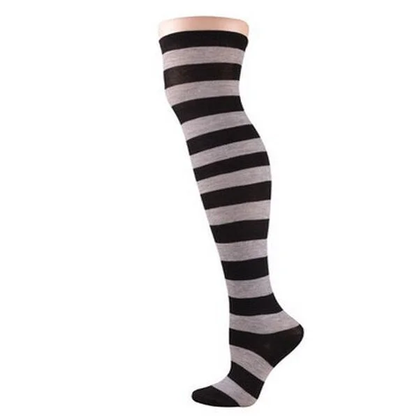 CUHAKCI High Striped Cotton Socks Cute Stripe Printed Sock Women Over Knee Long ThighPlus Size Overknee Socks Girls