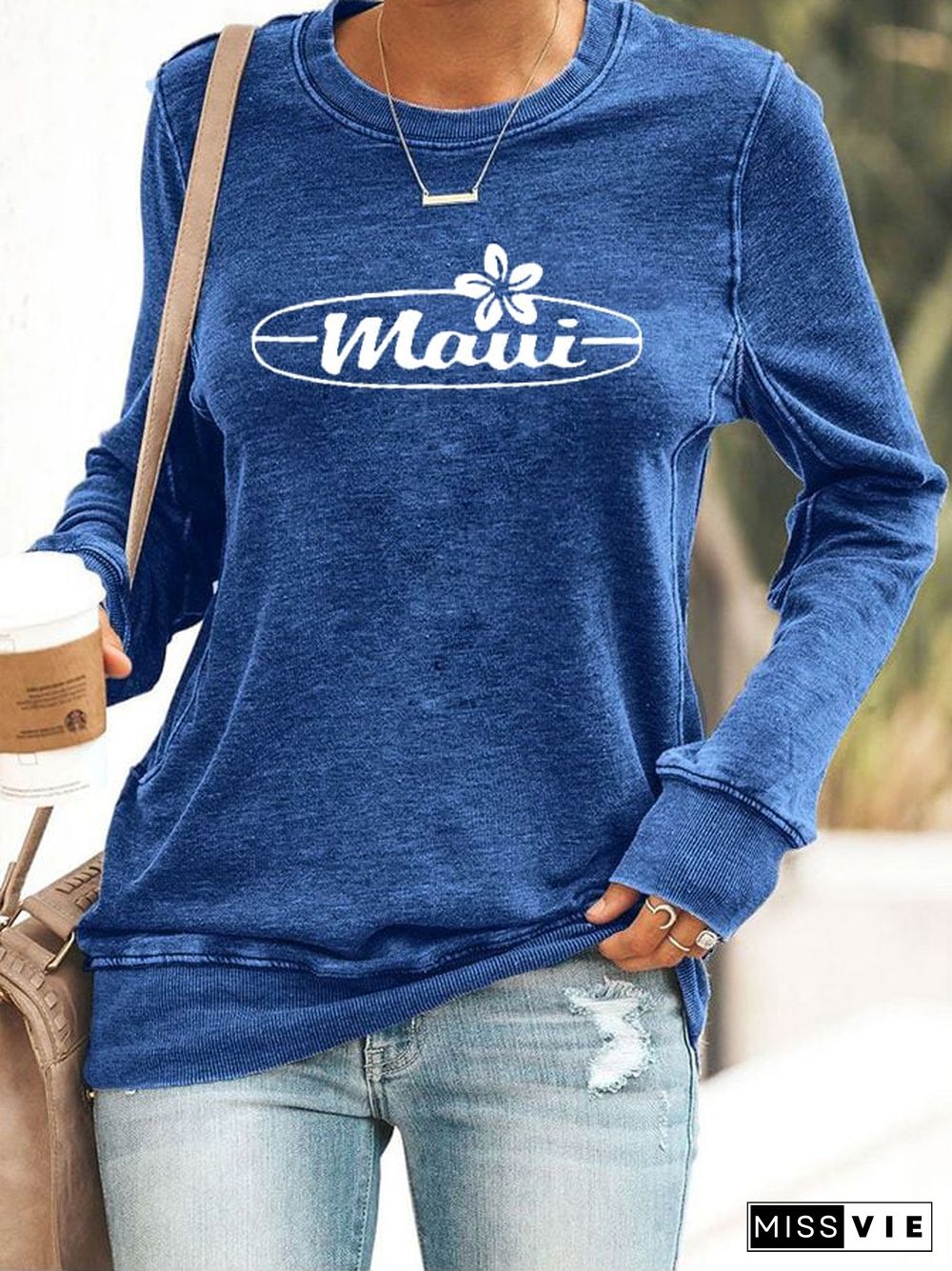 Women's Maui Strong Print Casual Sweatshirt