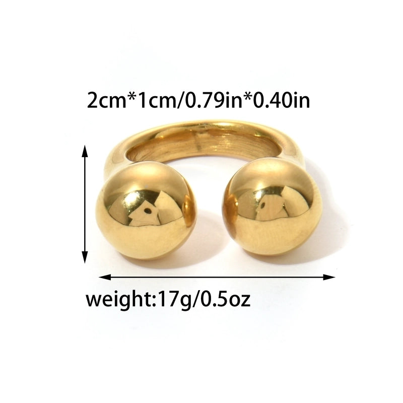 Elegant Roman Style Commute Geometric Heart Shape 304 Stainless Steel 14K Gold Plated Rings