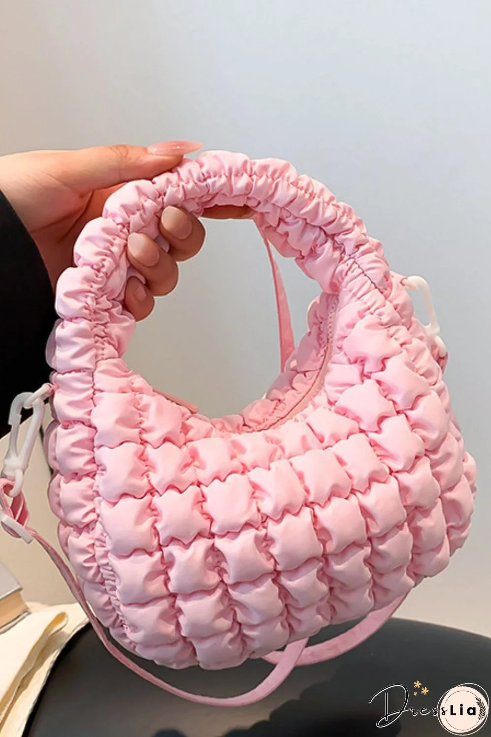 Quilted Puffy Removable Strap Crossbody Bag