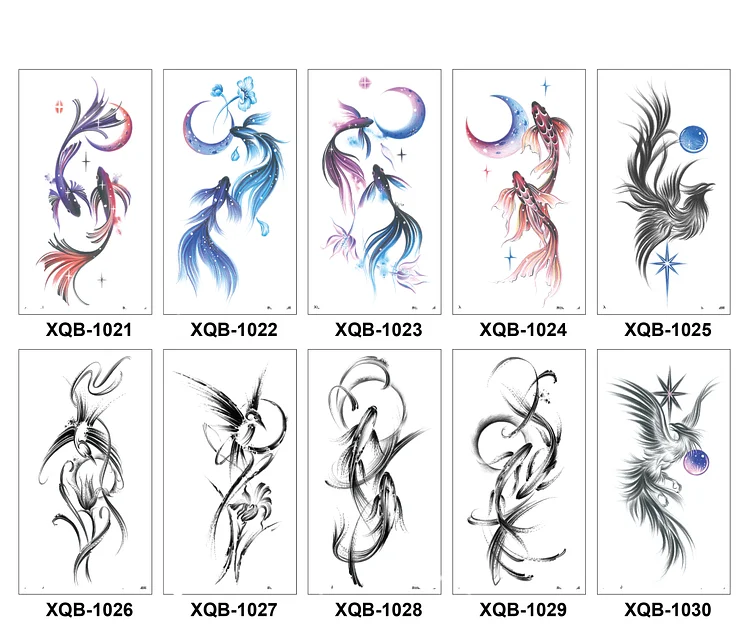 10 Sheets Art Waterproof Half Arm Temporary Tatto