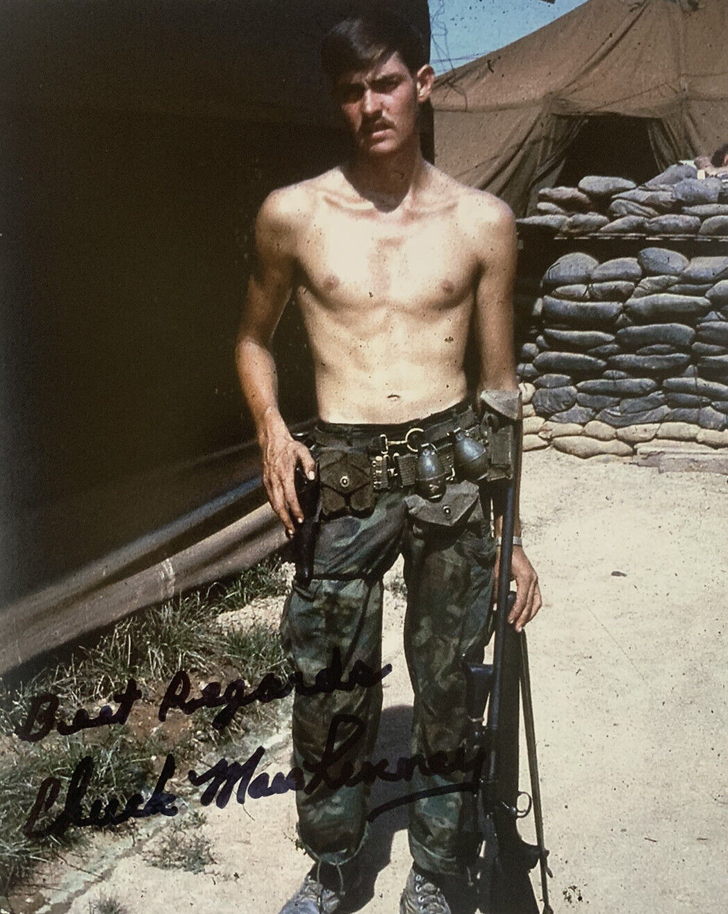 CHARLES CHUCK MAWHINNEY HANND SIGNED 8x10 Photo Poster painting VIETNAM SNIPER AUTOGRAPH COA