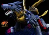 War Greymon & Metal Garurumon - Digimon Resin Statue - Tyrannosaurus Rex Studios