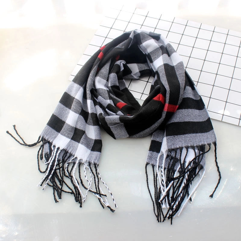 Autumn And Winter Children’s Scarf Scarf Dual-use Autumn And Winter Warm Baby Cashmere Scarf Plain Plaid Women’s Scarf