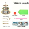 3 Tier Mandala Diamond Painting Cupcake Stand Diamond Art Tiered Serving Tray