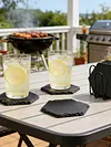 Square Slate Drink Coasters Set with Anti-Scratch Bottom for Home Office Kitchen