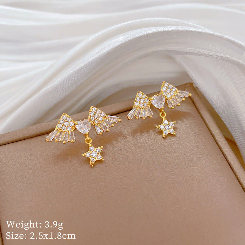 Korean Cosmos Geometric Titanium Steel Electroplating Earrings