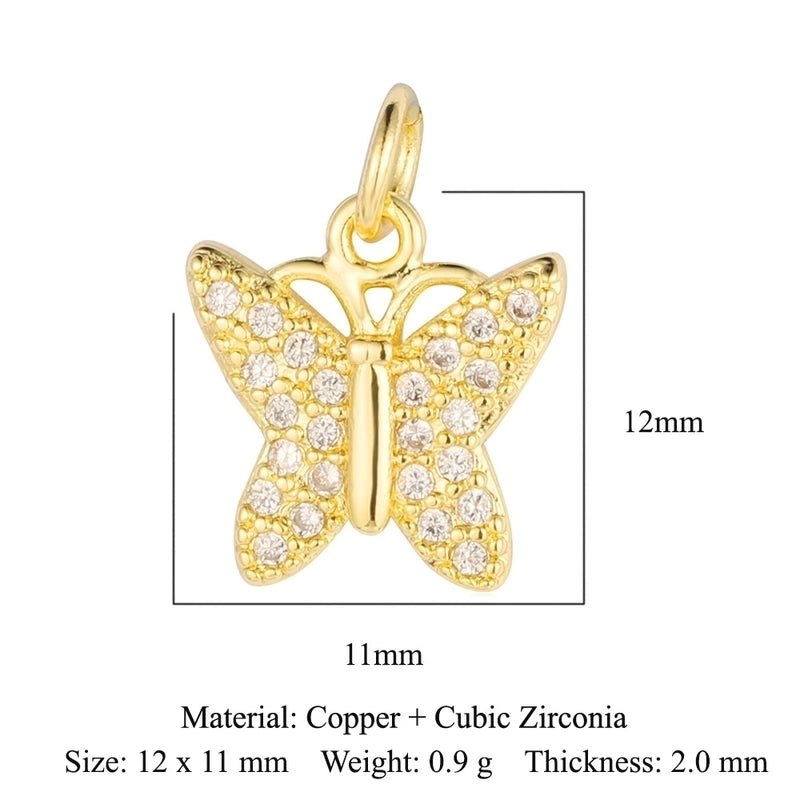 3 Pieces Retro Palm Crown Copper Plating Inlay Zircon 18k Gold Plated Charms Jewelry Accessories