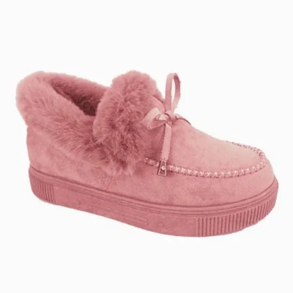 Women's round toe fleece thick warm cotton shoes