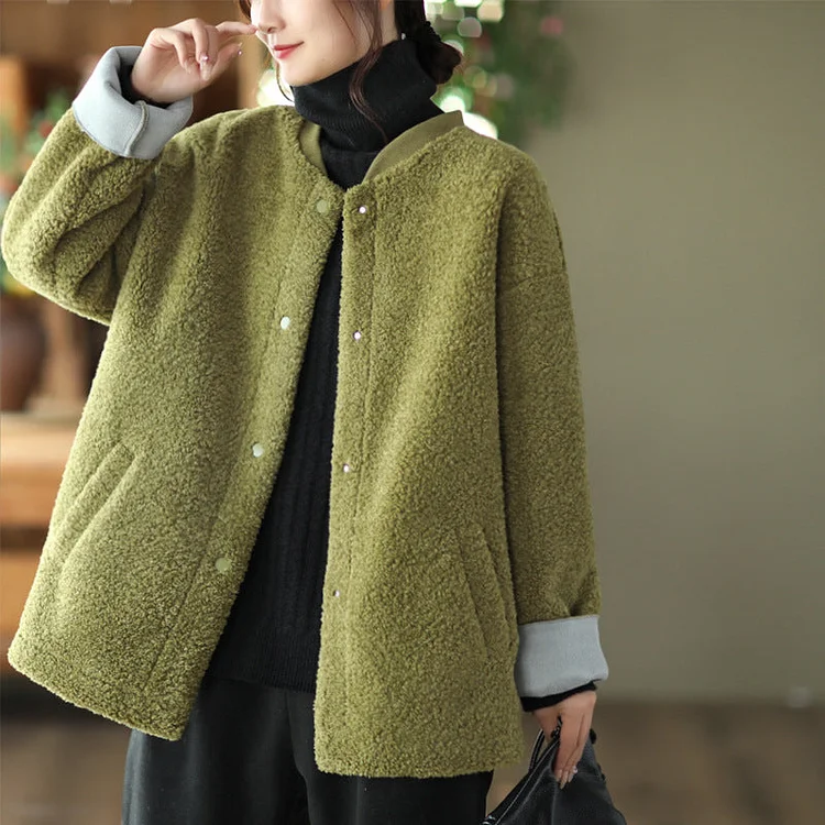Retro Fashion Soft Lamb Wool Coat