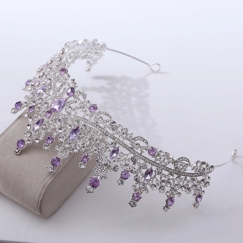 Baroque Style Crown Alloy Inlay Rhinestones Crown 1 Piece