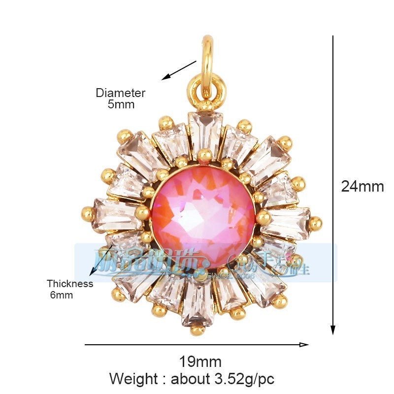 1 Piece Copper Geometric Heart Shape Snowflake Pendant Jewelry Accessories