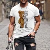 Mens Fashion Mechanical Teddy Bear Printed Casual Tee by Inlyline