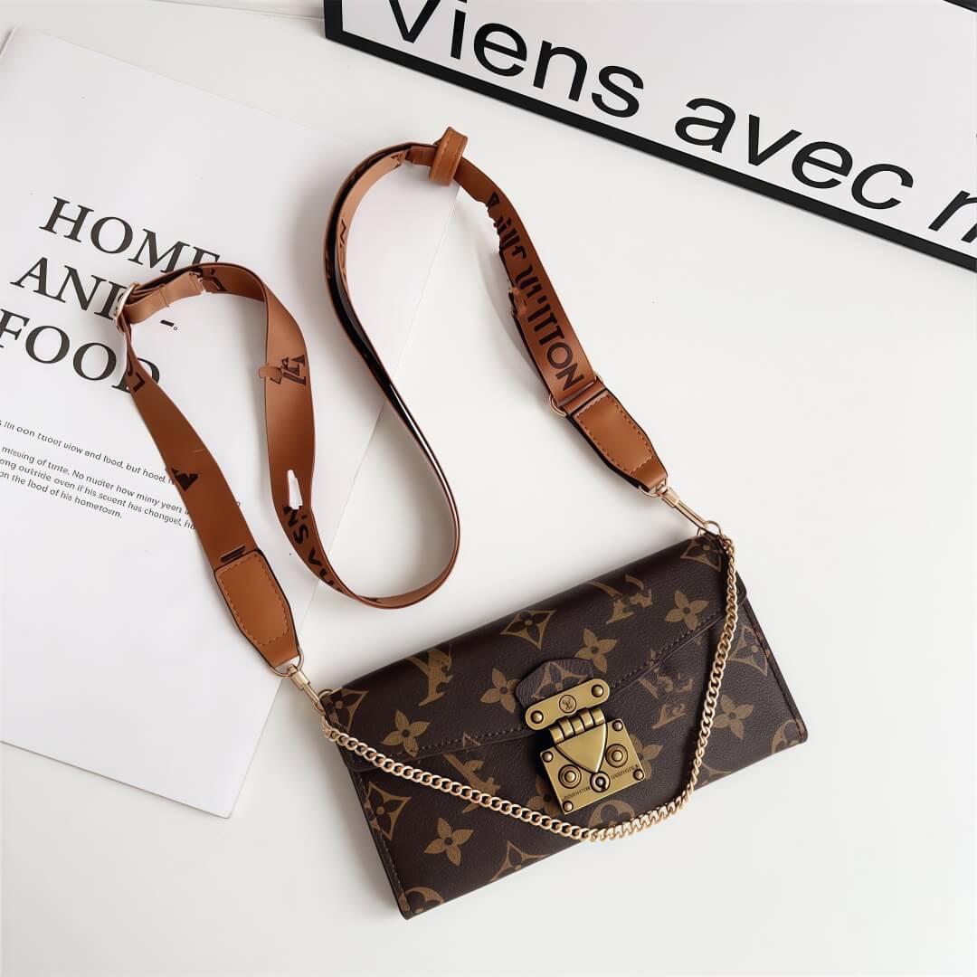 LV Leather Crossbody Bag-Inspired iPhone Case with Card Holder