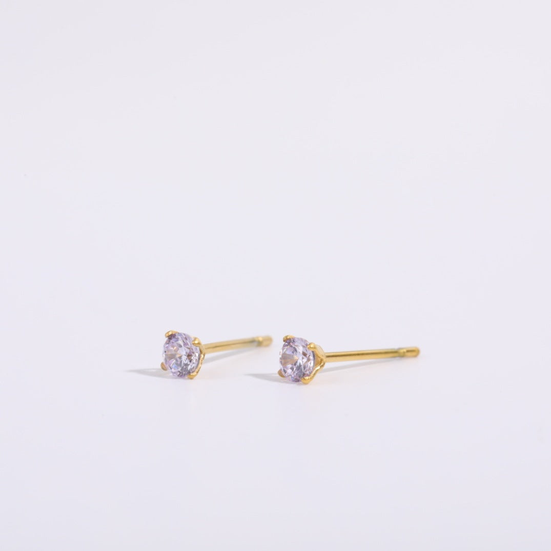 Round Geometric Titanium Steel Stud Earrings