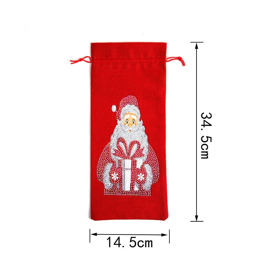 DIY Diamond Painting Xmas Wine Bottle Bag - Santa Claus