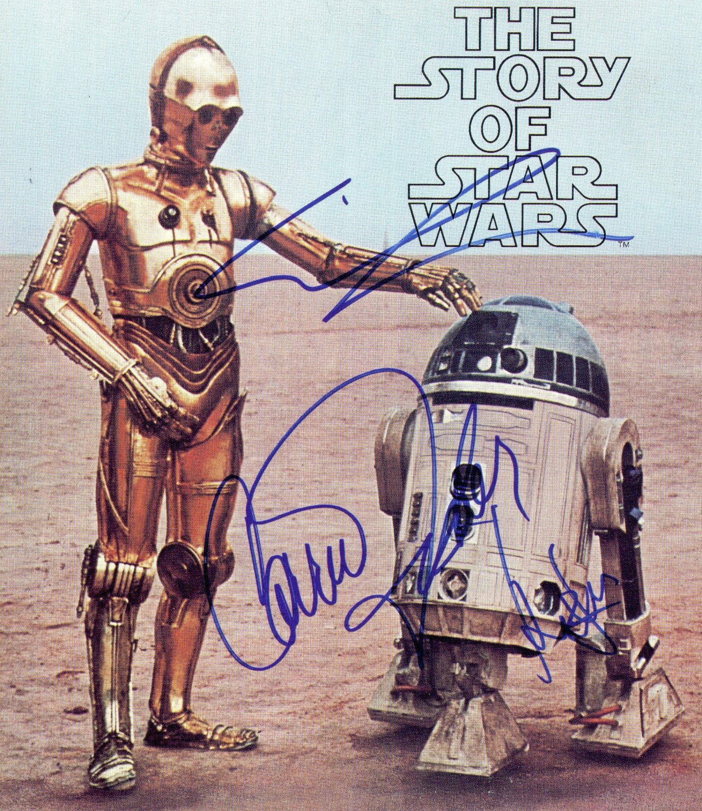 CARRIE FISHER HARRISON FORD GEORGE LUCAS Signed Photo Poster paintinggraph Star Wars - preprint