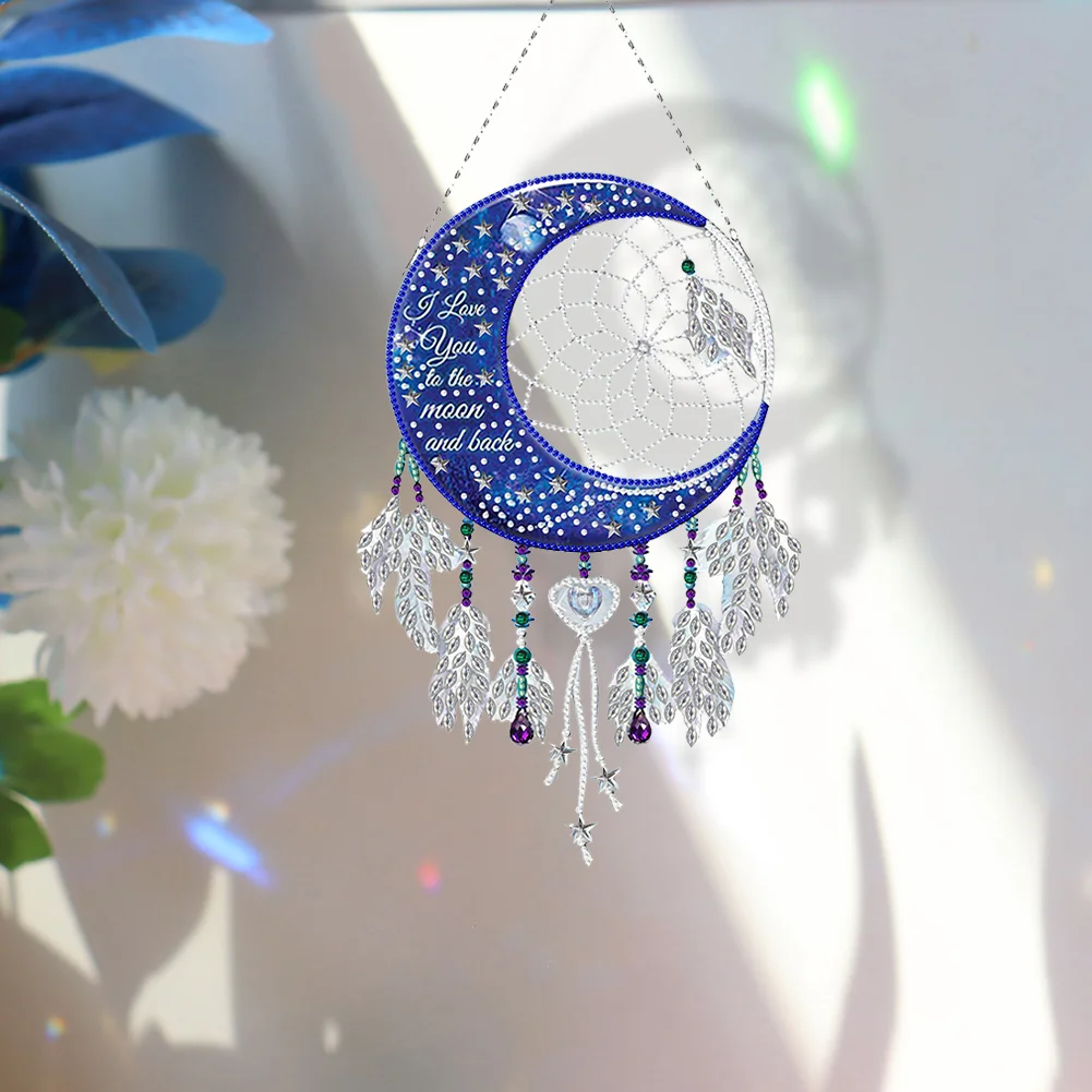 DIY Wolf Single Side Special Shape Diamond Painting Dream Catcher for Home Wall Decor