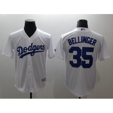 Men's Los Angeles Dodgers #35 Cody Bellinger White Cool Base Stitched MLB Jersey BIGV