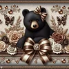 Diamond Painting-DIY Full Round Drill Flowers Bear
