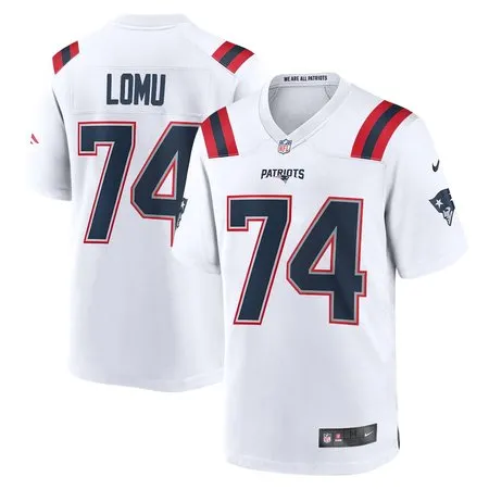 Youth New England Patriots #74 Caleb Lomu White 2026 NFL Draft Game Jersey