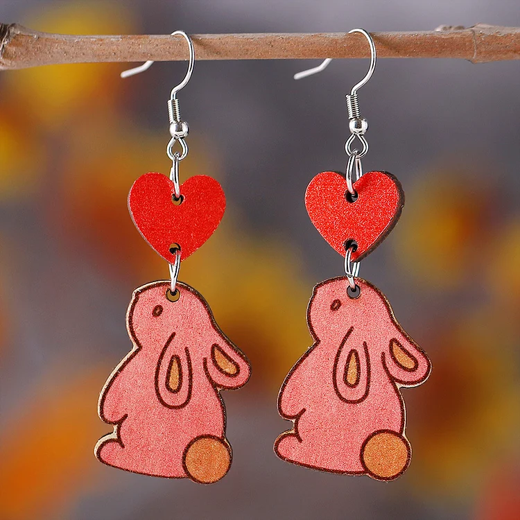 Easter Heart Bunny Earrings