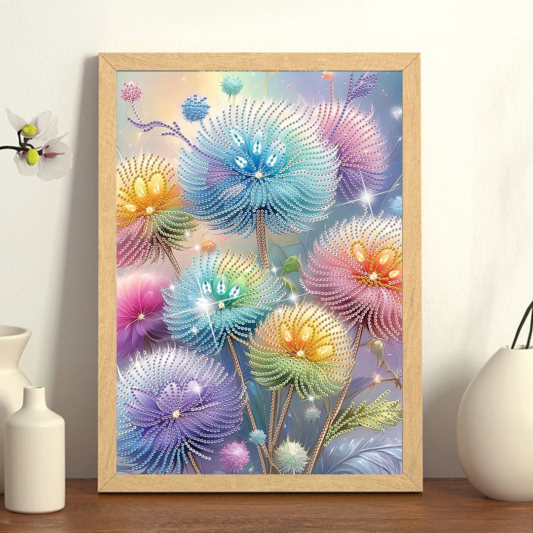 Dreamy Dandelion - Partial Special Shaped Drill Diamond Painting Kits Gift (Canvas|30*40cm)