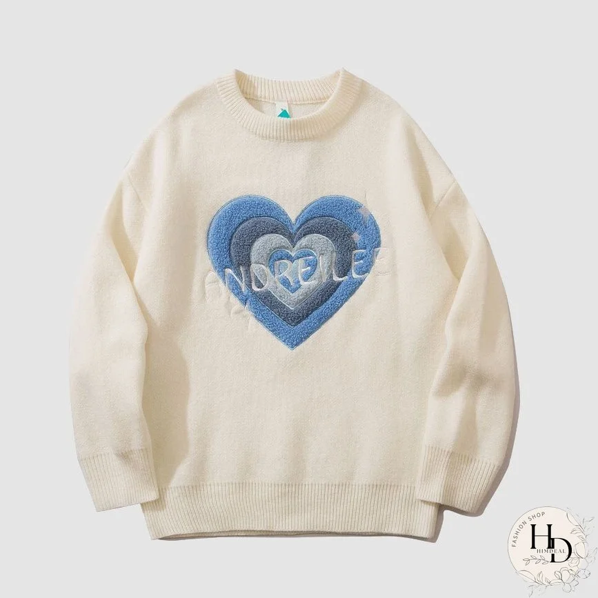 Heart Embroidery Sweater