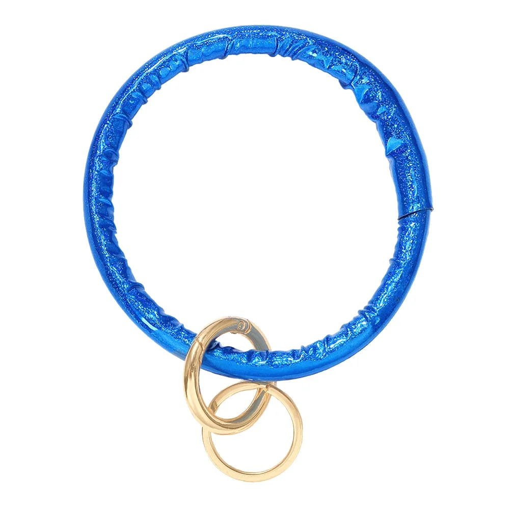 Dvacaman Hot Sale Big O Shaped Silicone Loop Wrist Key Ring Keychain with Gold O Clasp Round Key Wrist Strap Accessory Wholesale