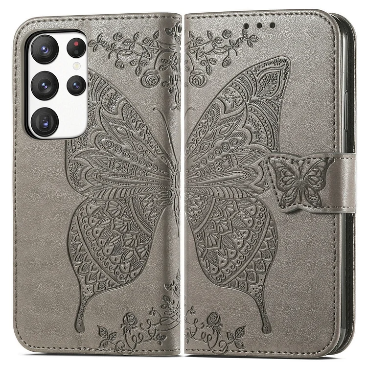 Samsung Galaxy Galaxy s series embossed butterfly wallet flip phone case