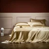 【BUY 2 FREE SHIPPING】25 Momme Luxury Pure Mulberry Silk Bedding Set of 4（1x Quilt Cover + 1x Bedsheet + 2x Pillowcases）