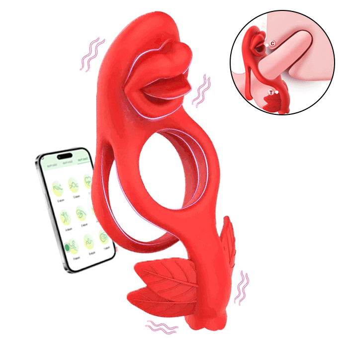 Rose Testicle Vibrator Clit Stimulator & Penis Rings For Couples By Rose Toy