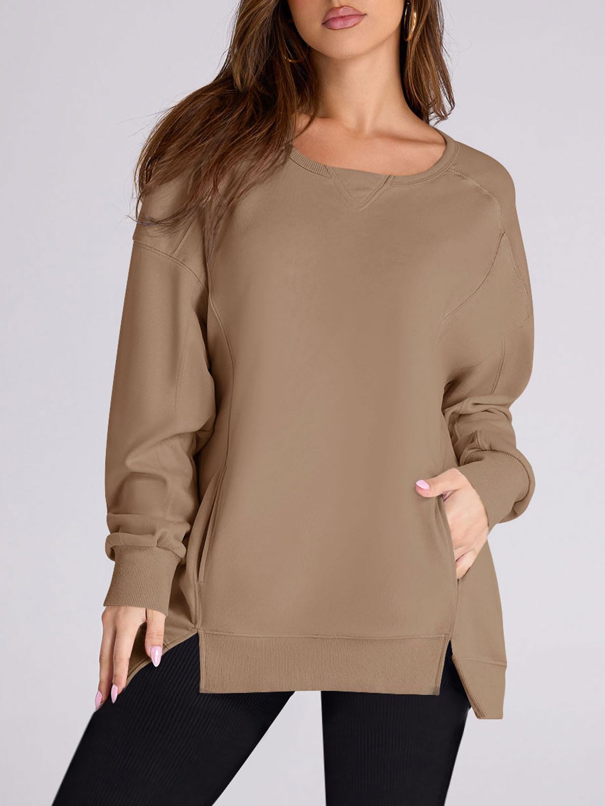 2024 Fall New Women‘s Oversized Pullover with Pockets