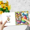 (US Only)6PCS DIY Easter Pattern Rhinestone Diamond Art Mosaic Postcards for Friends