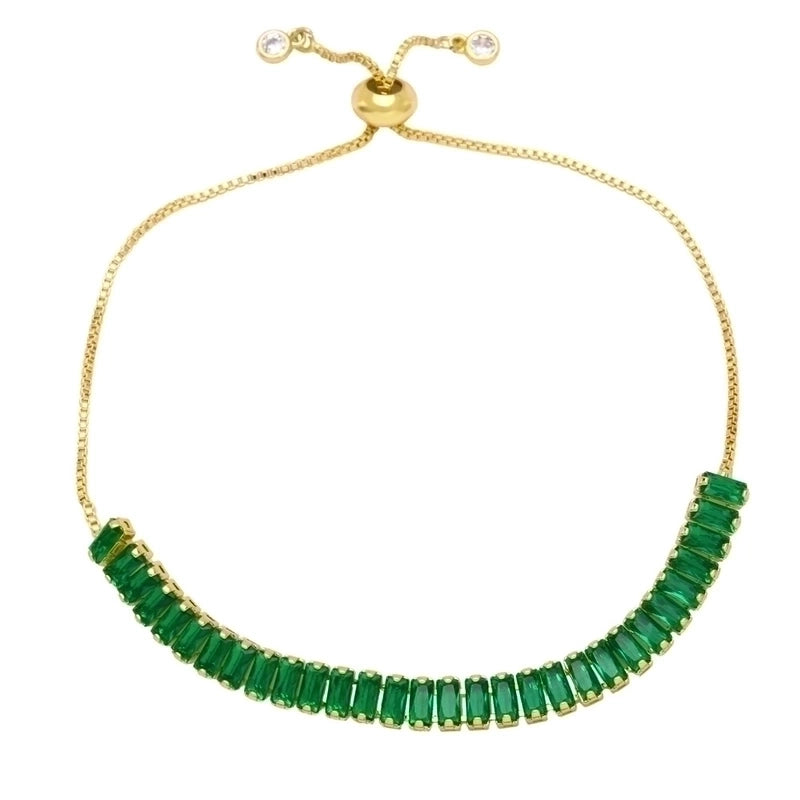 Fashion Simple Colorful Zircon Inlaid Copper Bracelet