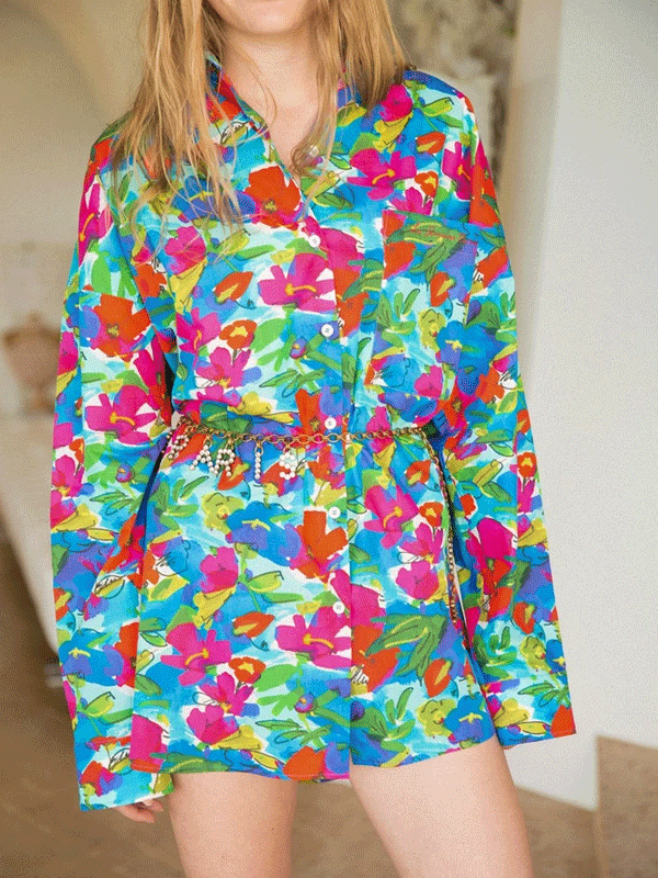 Mutilcolor shirt dress
