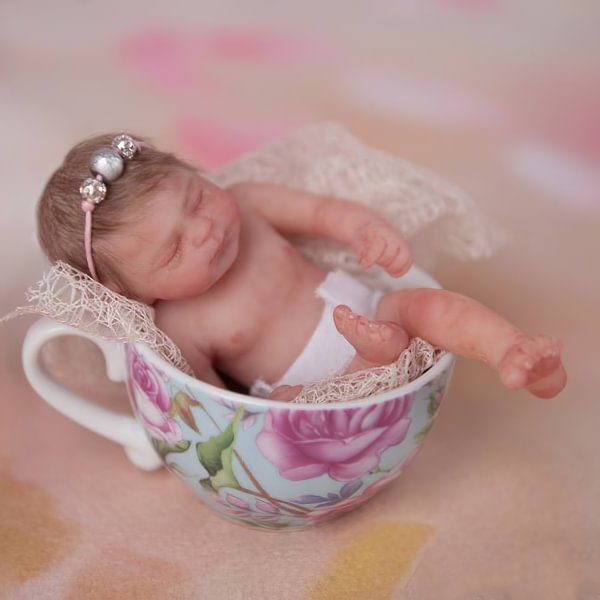Miniature Doll Sleeping Reborn Baby Doll, 6 inch Realistic Newborn Baby Doll Girl Named Josie
