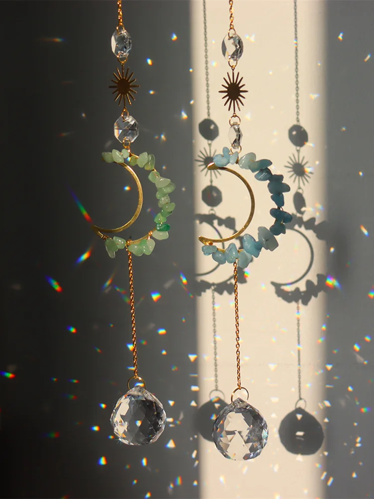 Crystal Windchime Dream Catchers Moon Flower Chandelier Balcony Home Decor