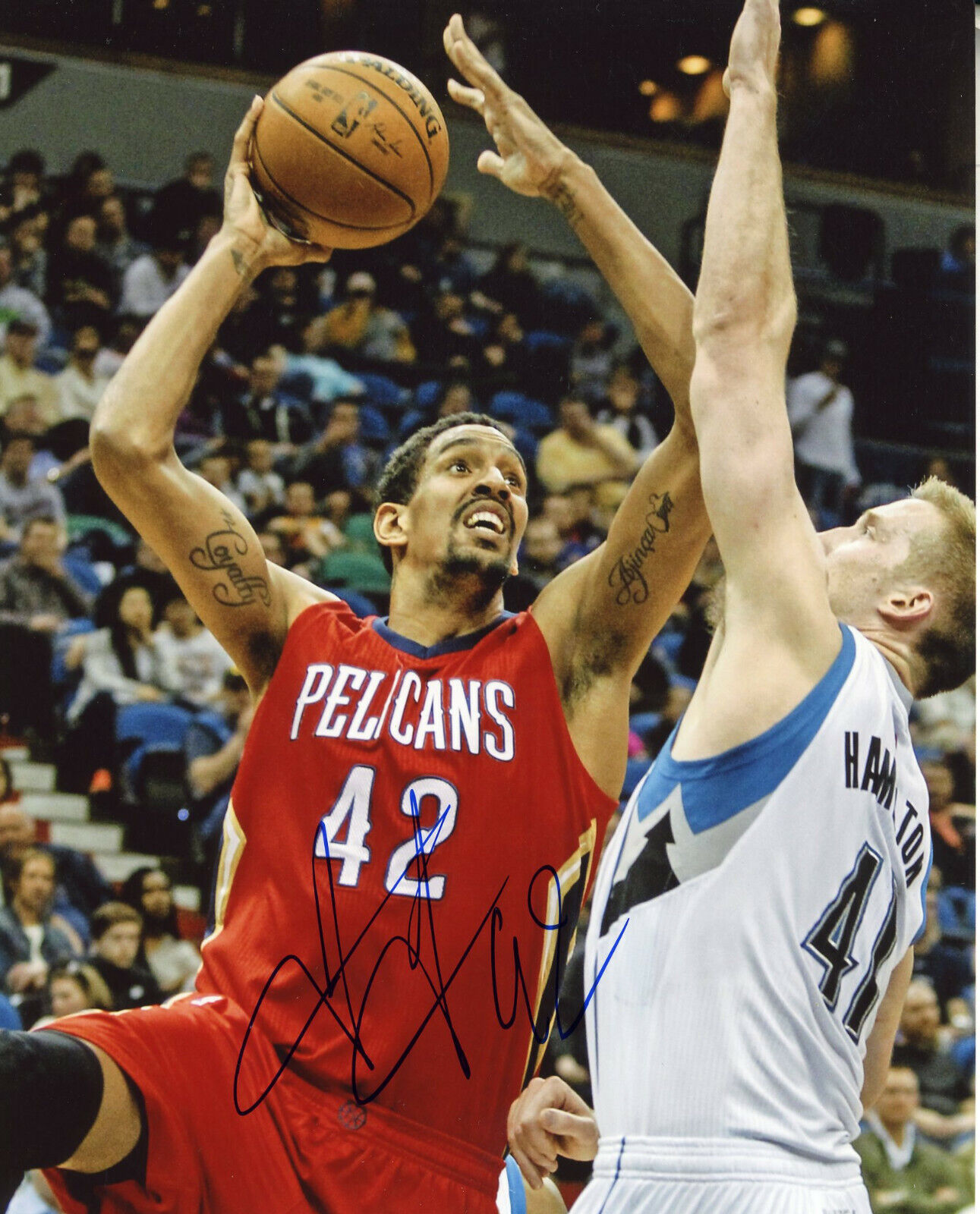 Alexis Ajinca autographed 8x10 New Orleans Pelicans#S1213