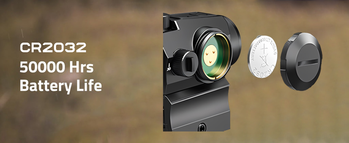 reflex sight battery can ues 50000H.