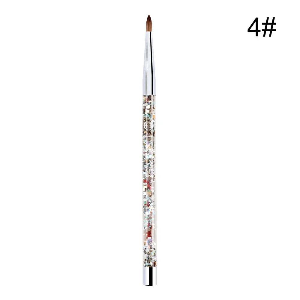 1PC Crystal Acrylic Nail Art Brush No 8/10/12/14 UV Gel Carving Pen Brush Liquid Powder DIY Nail Drawing Liquid Glitter Handle-Nail Inspo