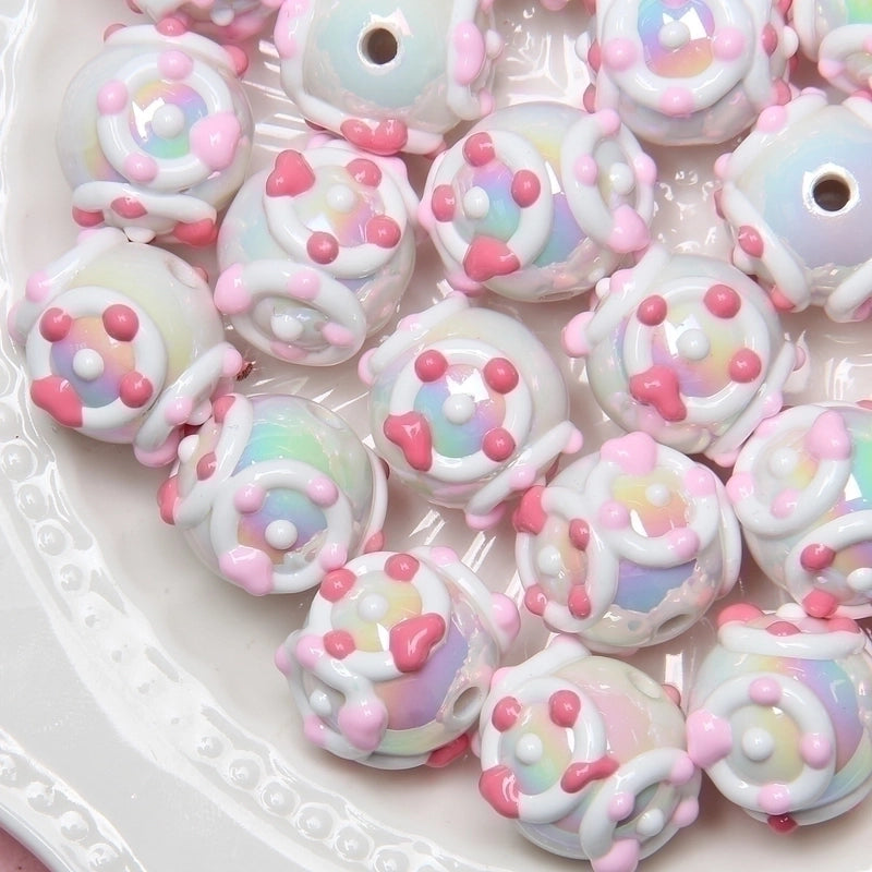 5 Pieces Summer New Heavy Oil Hand-Painted Beads Diy Beaded Diy Mobile Phone Chain Car Hanging Bag Hanging Chain Head Rope Beads