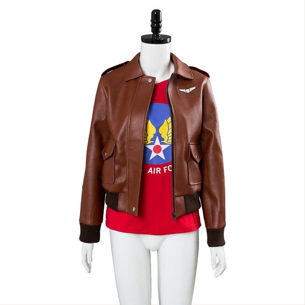 Captain Marvel Carol Danvers U S Air Force T Shirt Bomber Jacket Casual Suit