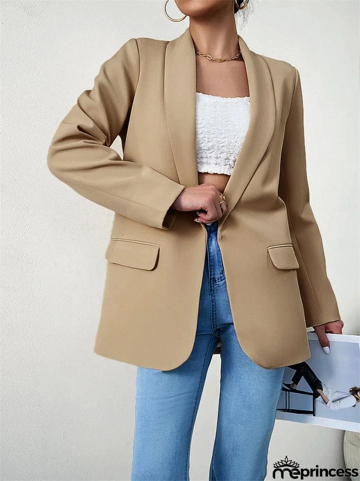 Temperament Open Front Office Blazer Coat for Lady