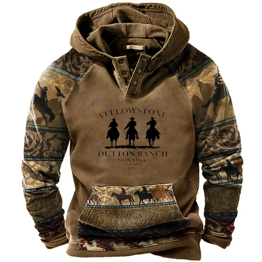 Yellowstone Dutton Ranch Cowboy Men's Hoodie  6dd2