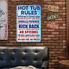 Hot Tub Rules - Vintage Metal Signs - 20*30cm - Warning
