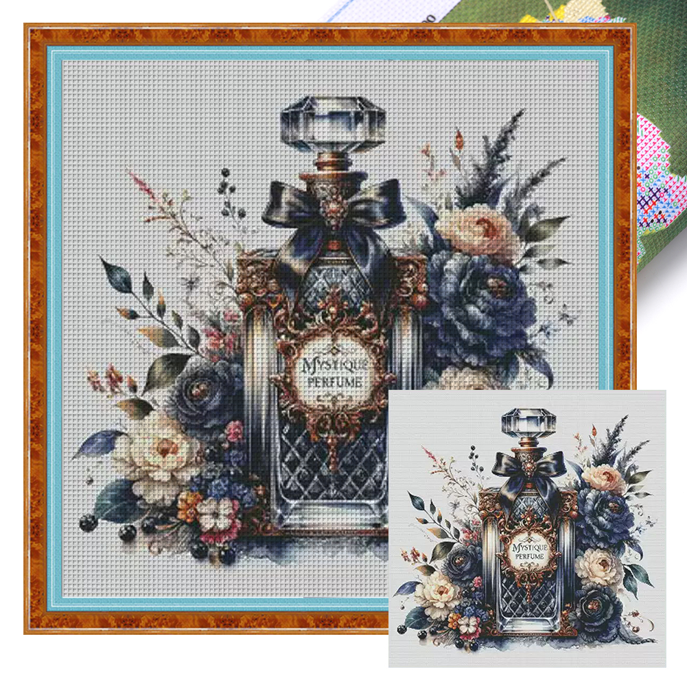【Fairy Brand】Midnight Dream Perfume Bottle Full 14CT Pre-stamped Canvas(72*70cm) 124 Colors Egyptian Cotton Cross Stitch