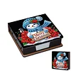 Diamond Painting Snowman Leather Notecard Box Gem Art Sticky Note Holder